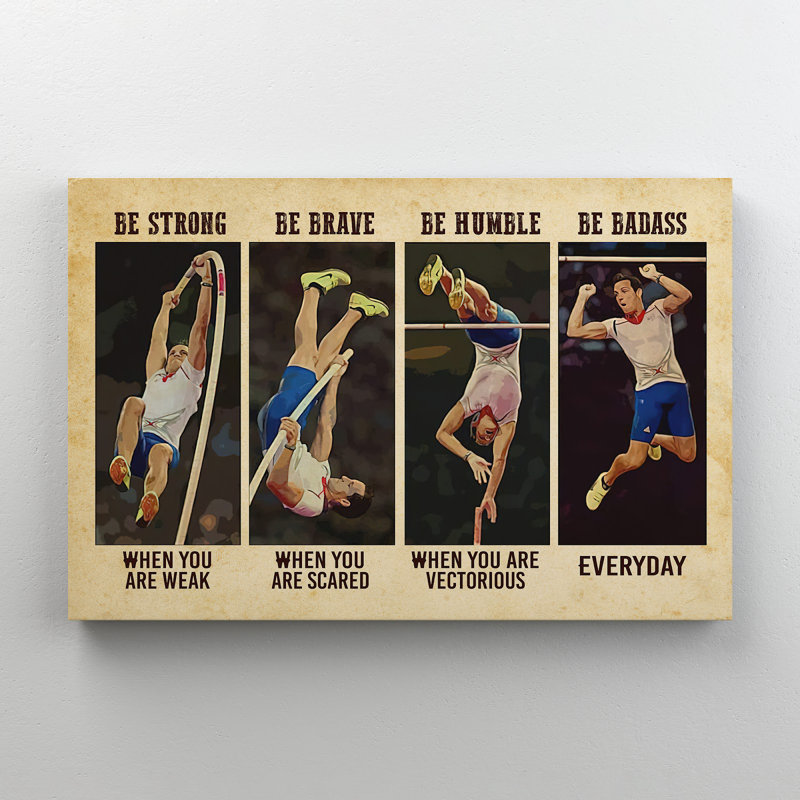 Saut en hauteur et saut à la perche - Toile tendue avec la galerie «Be Badass Everyday», H 16 po x l 20 po x P 2 po
