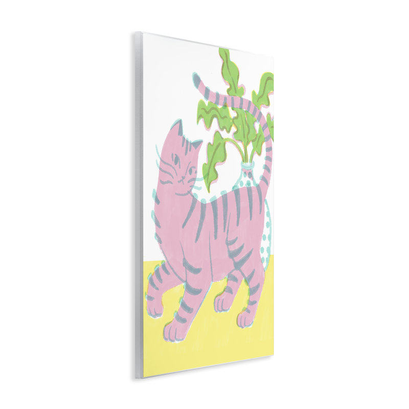 Plaque rose pour chat et plante d'intérieur, design par Hannah Moren, H 15 po x l 10 po