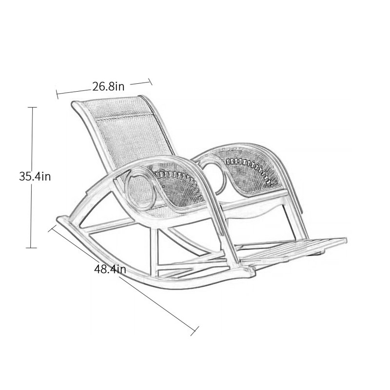 Chaise berçante en rotin rétro