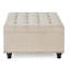 Grande table basse avec repose-pieds carré de 30 po avec pieds en bois et capitonnage avec garniture cloutée pour l'espace de vie-630433956