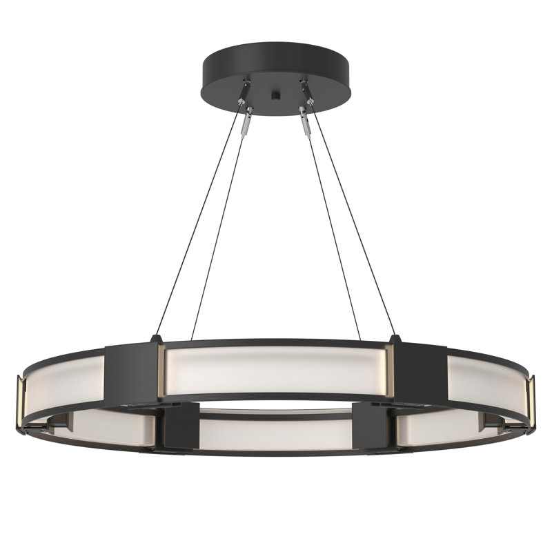 Aura Glass Ring Chandelier, Black, Frosted Glass