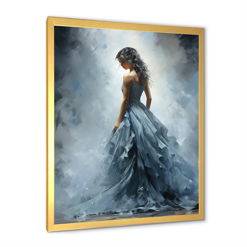 Gris Adagio Dance Ballet - Ballet, art mural, H 20 po x l 12 po x P 1 po, Cadre doré simple