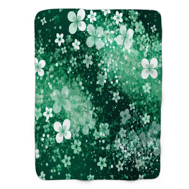 Clover Sparkle - couverture Sherpa de qualité supérieure 1 pièce WB_FL_100624_0074, L 50 po x L 60 po