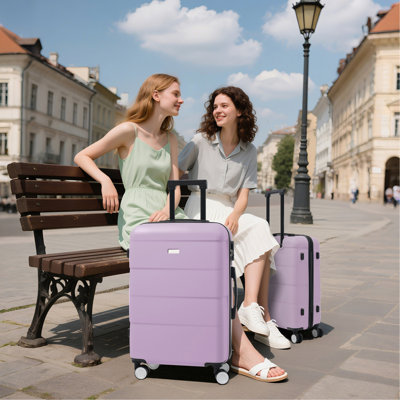 Hardshell Luggage Sets 3 Piece Double Spinner Wheels Suitcase With Handle Password Lock, Lightweight 20"+24"+28" Luggages