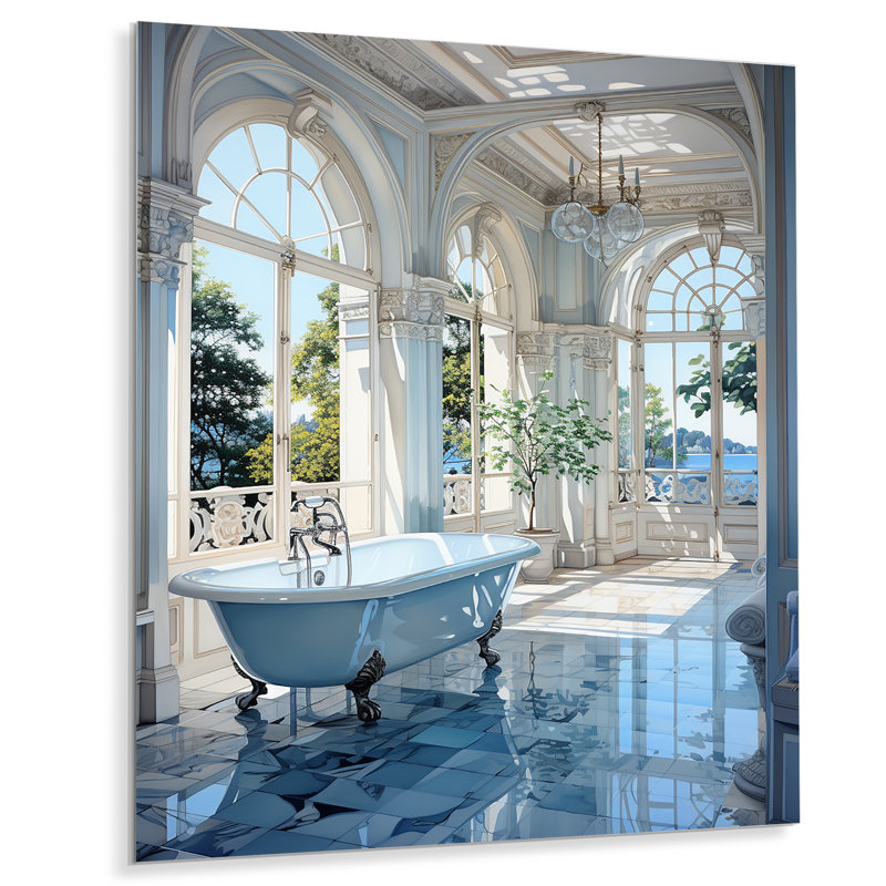 Bathroom Tranquil Reflections II - Décoration murale en métal pour salle de bain, H 32 po x l 24 po