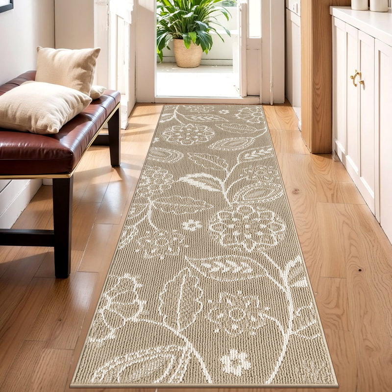 2×6 Feet Kitchen Mat Runner Laundry Room Mat, Beige