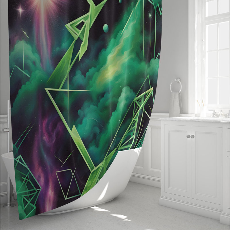 Rideau de douche géométrique, H 93 po x l 70 po
