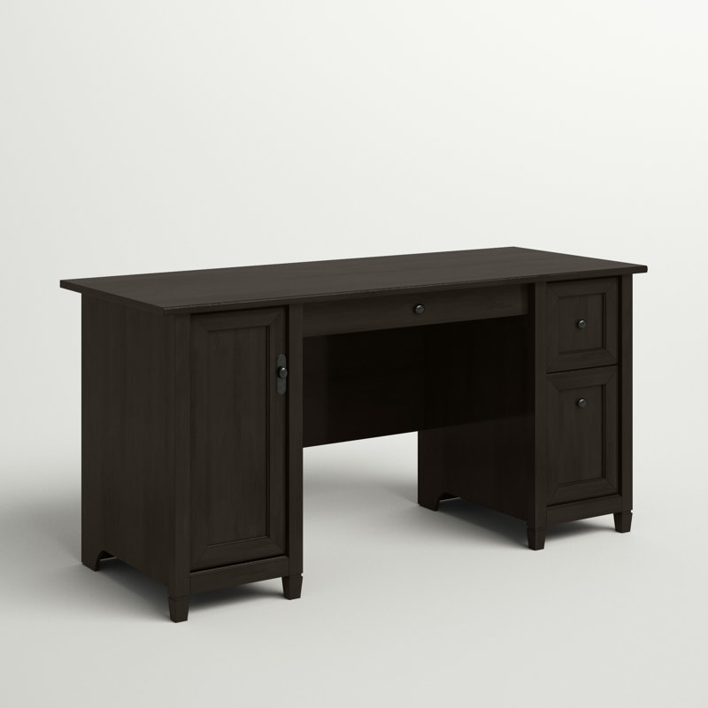 Bureau d'ordinateur avec armoire de rangement, Noir héritage