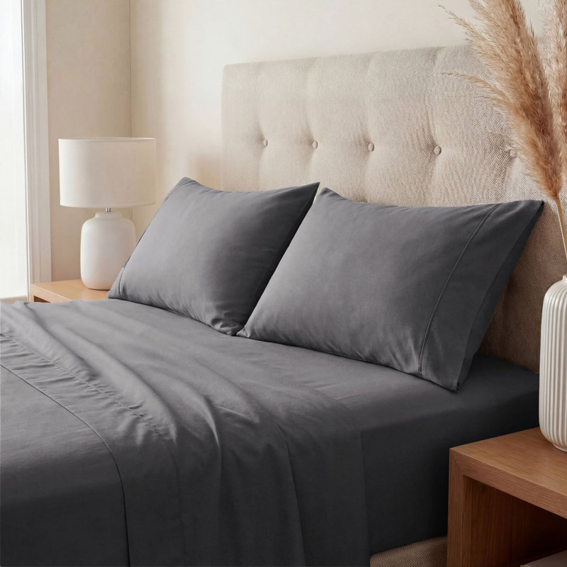 Cotton Blend 800 Thread Count Solid Pillowcase, Standard, Gray