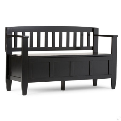 Wooden Storage Bench With Backrest