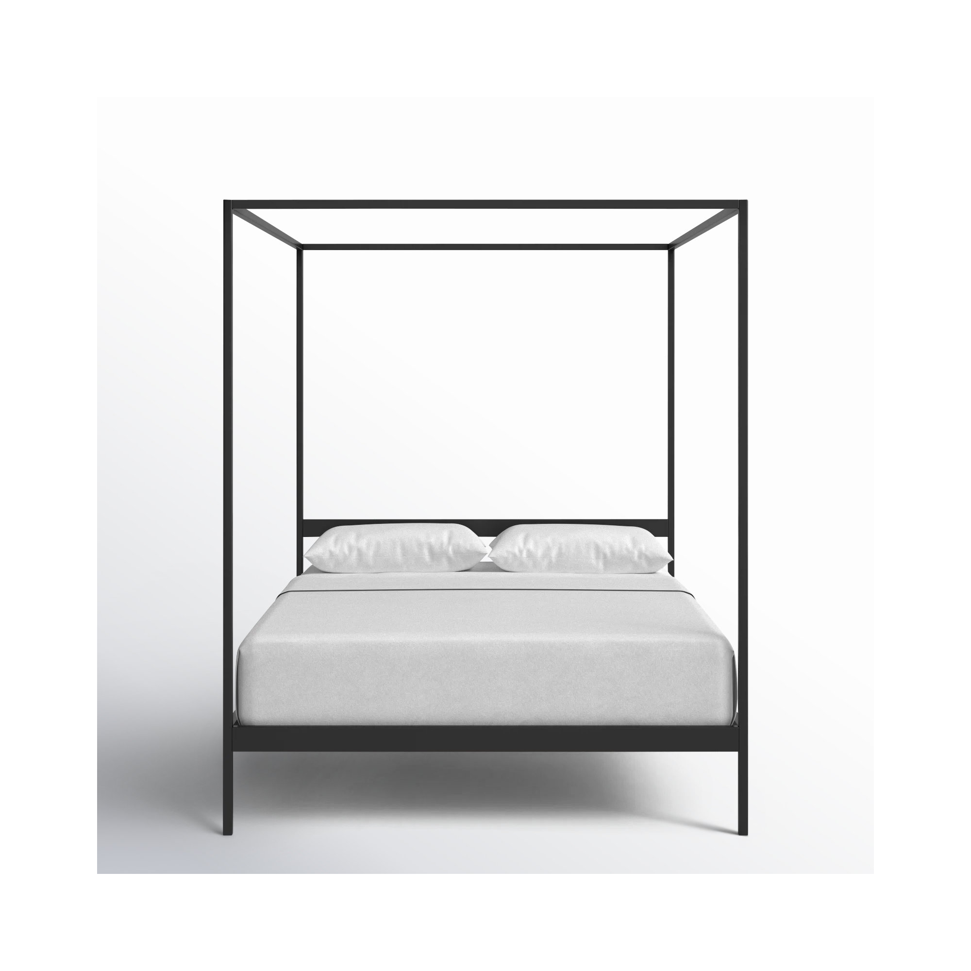 Aston Metal Canopy Bed, Queen, Black, 72"