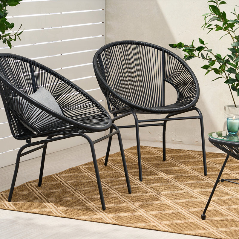 Ensemble de 2 chaises d'extérieur, Noir