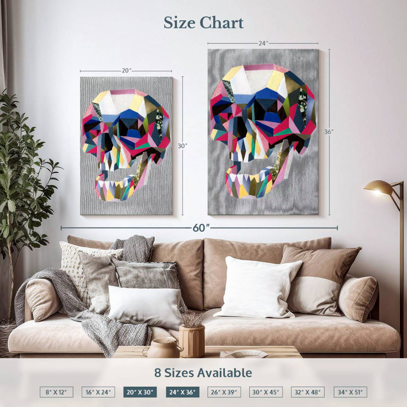 Kerner Skull Abstract, 36" H x 24" W