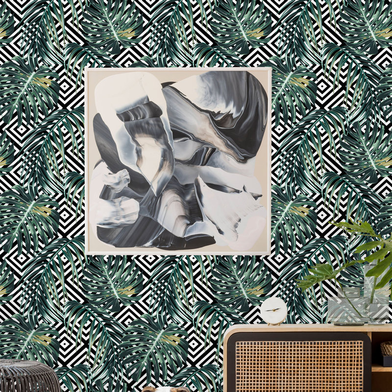 Rouleau de papier peint adhésif Barfield Palm, L 16,67 po x l 25 po