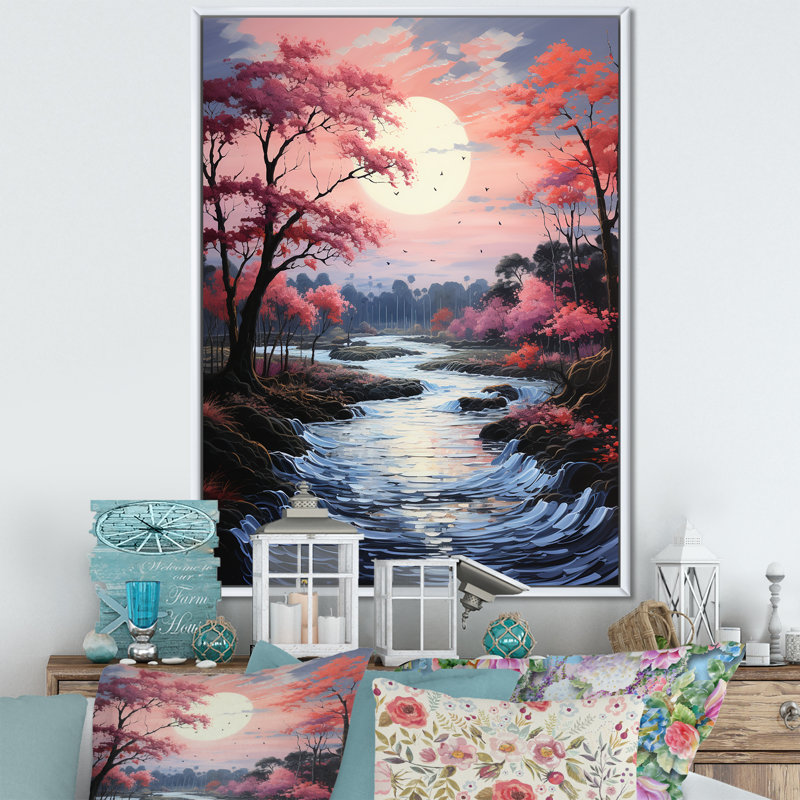 Belier Pink River Silvery Waters II, Cadre flottant blanc, H 20 po x l 12 po x P 1 po