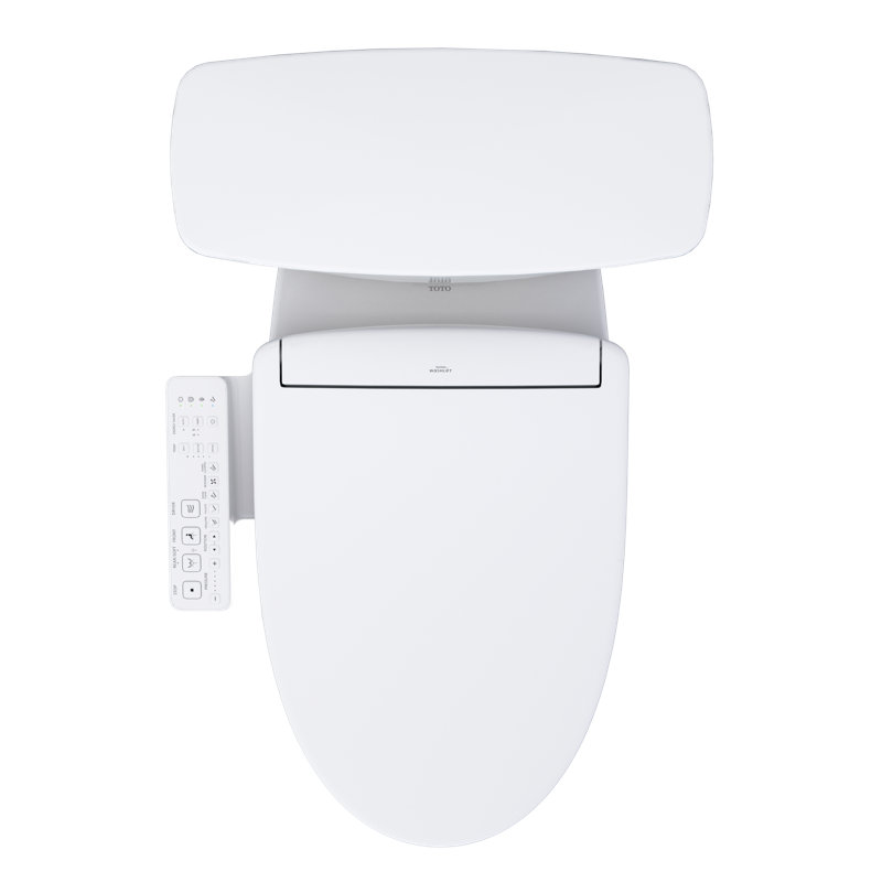 TOTO® Drake® Transitional WASHLET®+ Two-Piece Elongated 1.28 GPF Universal Height TORNADO FLUSH® Toilet with S2 Bidet Seat, Cotton White - MW7863346CEFG#01