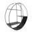 Modern Metal Wall Shelf with Round Geometric Frame and Tiered Open Storage-704408157
