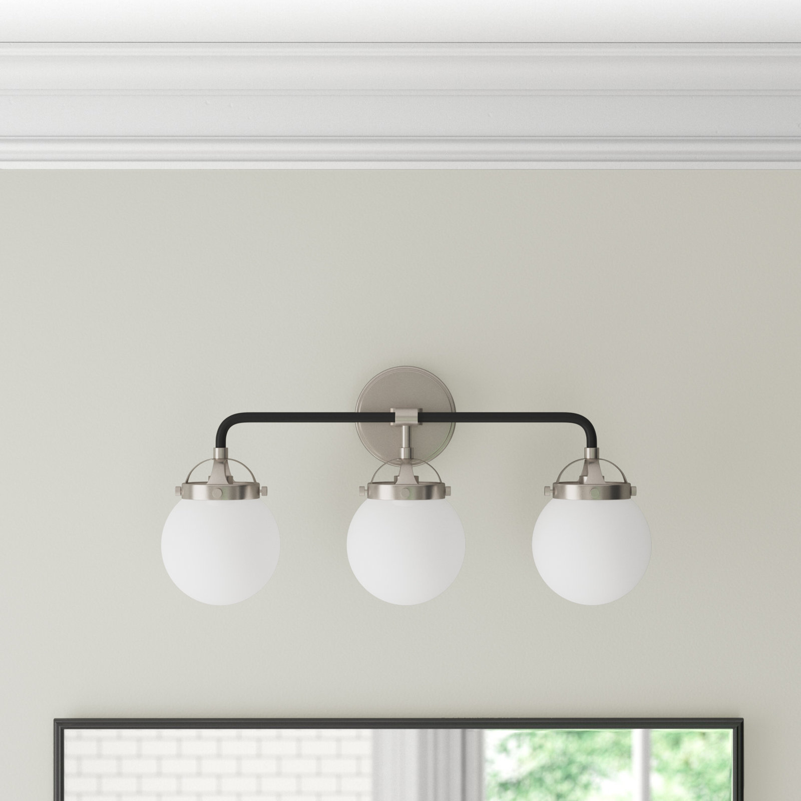 Newport 3-Light Vanity Light, Brushed Nickel, No 