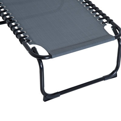 4 chaises d'extérieur pliantes avec siège en filet gris respirant et inclinable