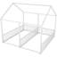 Lit plateforme simple en métal, garde-corps sécurisés blancs, chambre de construction en forme de maison avec étable-1714227243