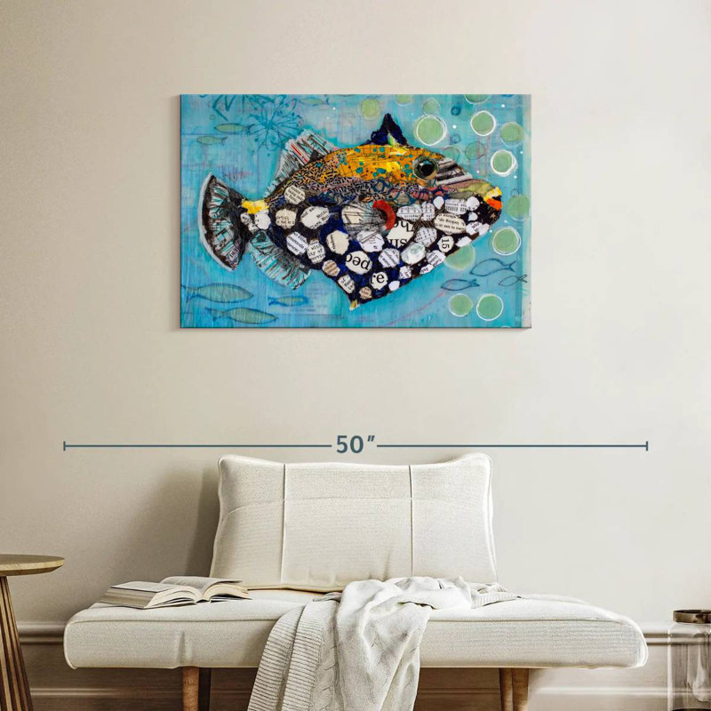 Brampt Clown Triggerfish, 24" H x 36" W