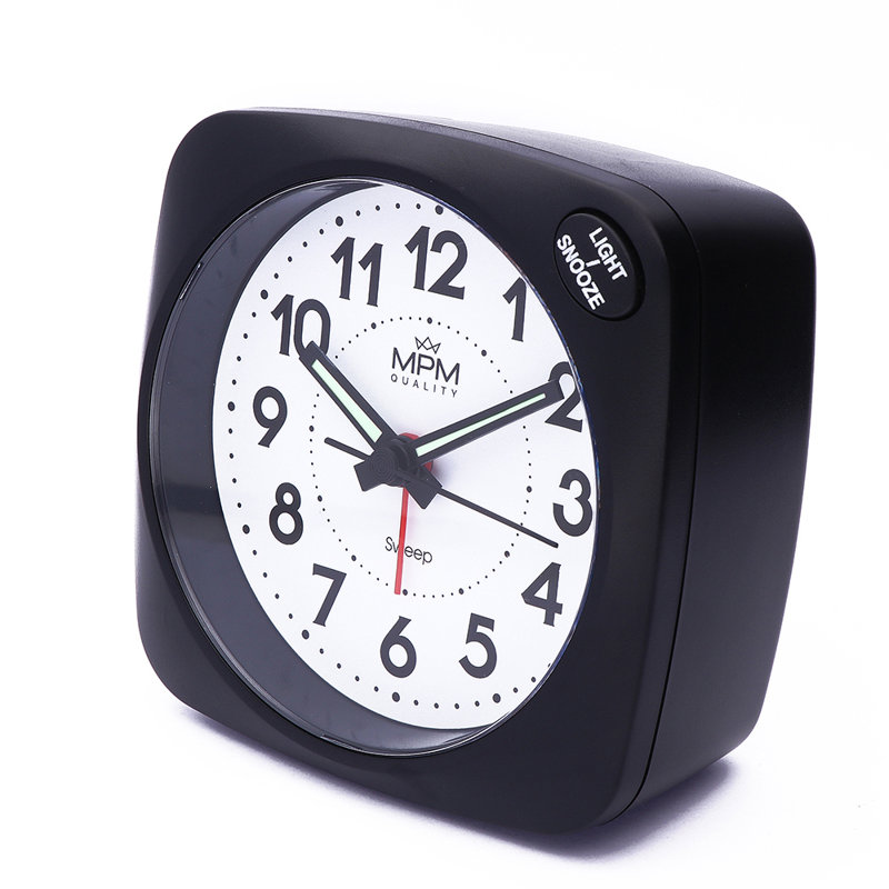 Quartz movement / Crystal Alarm Tabletop Clock, Black