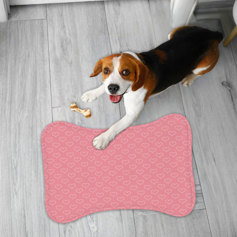 Heart Crimson - 1 Piece Bone Shape Feeding Mat