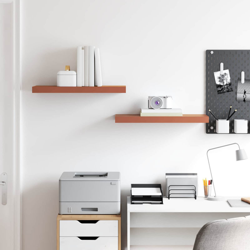 Floating Shelf, 4cm H x 60cm W x 23cm D, Red