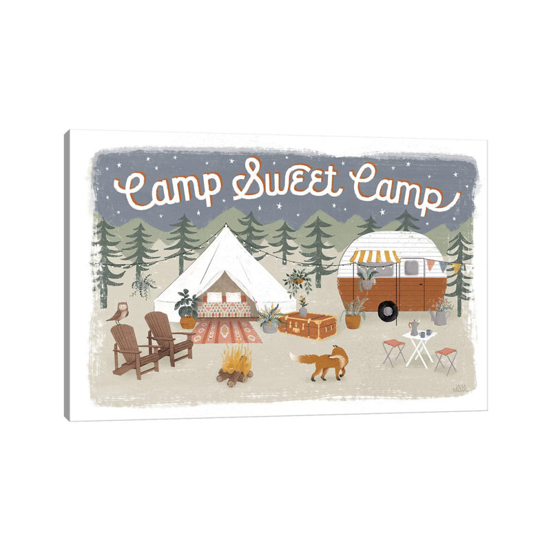 Gone Glamping I by Laura Marshall - Gallery-Wrapped Canvas Giclée on Canvas, Canvas, 20.32 cm H x 30.48 cm W