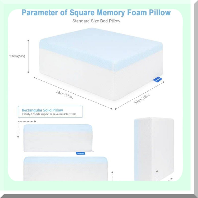 ErgoRest Cube Memory Foam Pillow - Side Sleeper Cuboid Neck Pillow for Pain Relief & Multi-Use Support