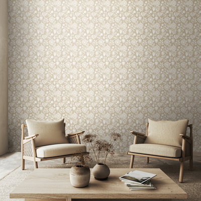 Evelyn Trail - Soft Petrol 10m Wallpaper
