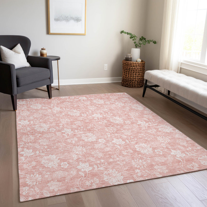 Myqueal Flatweave Washable Floral Indoor / Outdoor Rug, Rectangle 2'6" x 3'10"