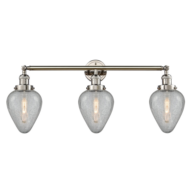 Éclairage de salle de bain à intensité variable 3 lumières Shauna, Nickel poli