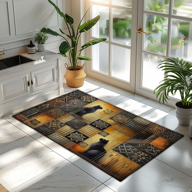 Tapis deux chats, Rectangulaire 3 pi x 5 pi