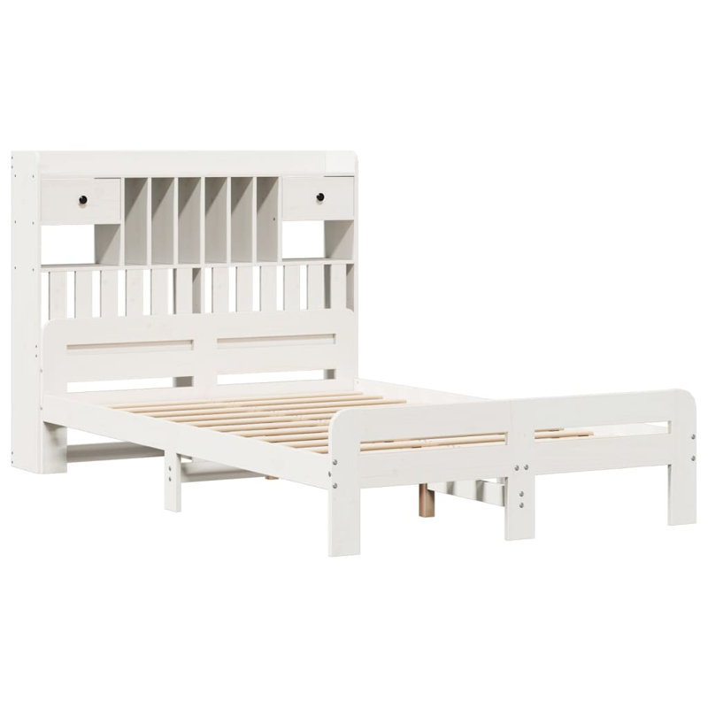 Tichenor Solid Wood Bed, 150 x 200cm, White