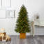 Sapin de Noël vert plume artificielle réaliste avec lumières DEL-669989539