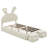 Platform Bed With Twin-Size Mattress And A Headboard Shaped Like Cartoon Ears, Upholstered-407932752