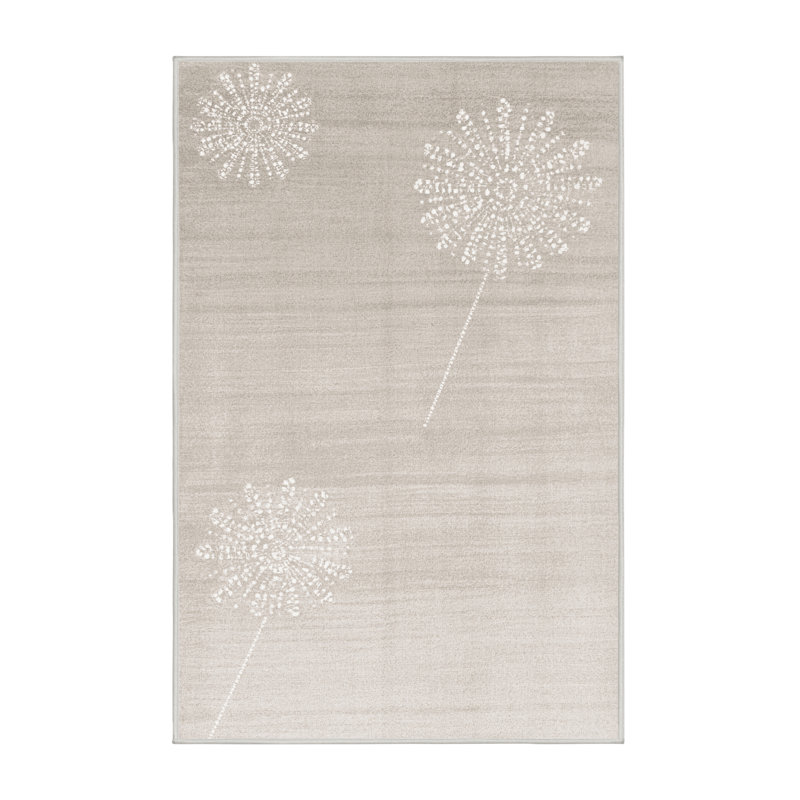 Soft Plush Eurydamas New Years Modern & Contemporary Abstract Area Rug in Beige – White Binding, 5x8