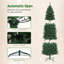 Sapin de Noël artificiel mince pré-illuminé, 2,13 m (7 pieds) avec 350 lumières DEL synchronisées à couleurs changeantes et télécommande, branches articulées aux extrémités denses, 12 modes d'éclairage, minuterie et luminosité réglable.