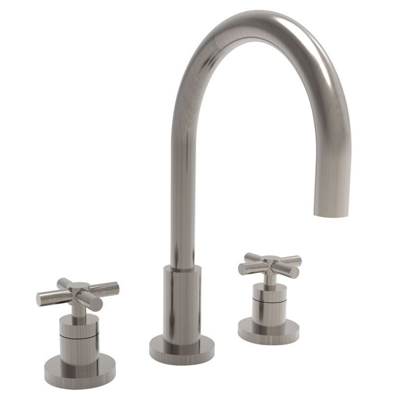 East Linear Widespread Bathroom Faucet with Drain Assembly, Antique Nickel