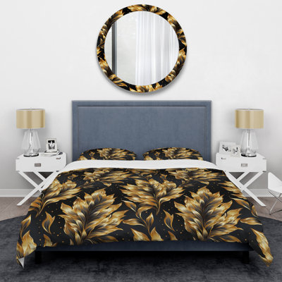 Ensemble de housse de couette royal doré Ikat Reverie Celebrate II - Ikat