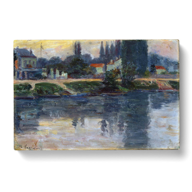 Riverbanks Of The Seine by Fujishima Takeji - Wrapped Canvas Print, 35cm H x 50cm W x 3cm D