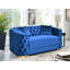 Causeuse Chesterfield 71,5 po en velours capitonné avec 2 coussins et pieds en métal-1781647741