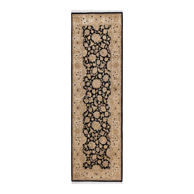 Hayner One-of-a-Kind 2' 7" X 8' 7" New Age Runner Wool Area Rug in Black