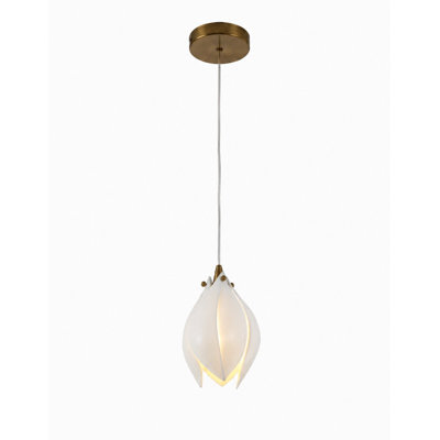 Transitional 1-Light Bronze Floral Pendant 
