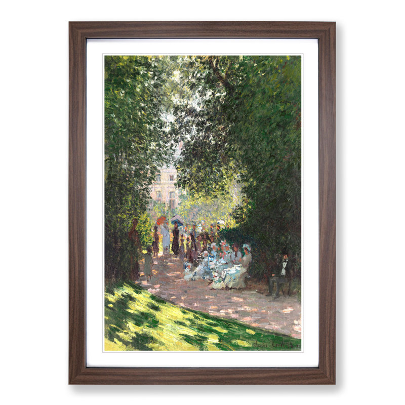 The Parc Monceau Vol.1 by Claude Monet - Picture Frame Painting, Walnut Framed, 36cm H x 27cm W x 2cm D