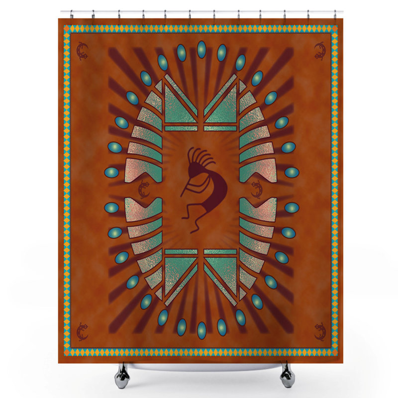 Kokopelli Shower Curtain – Southwestern Union Rustic Print