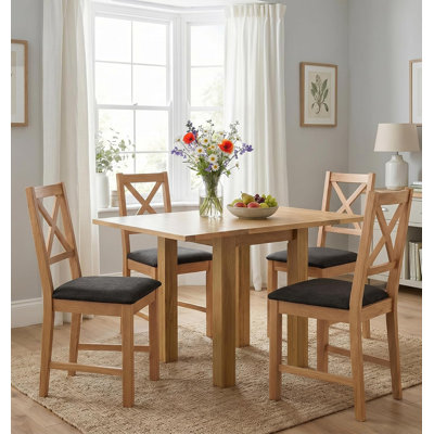 Drop Leaf Solid Oak Dining Set