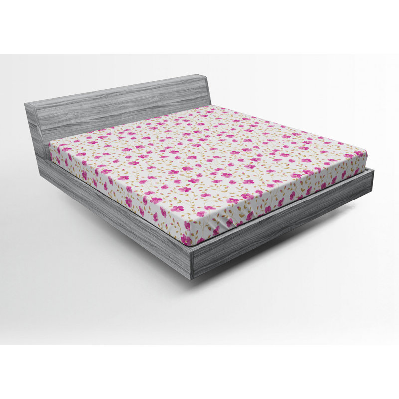 Microfiber Fitted Sheet, Queen Fitted Sheet, Black Floral