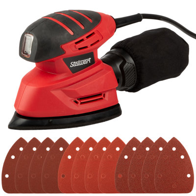 Stalwart Electric Sander Tool - 14000RPM Mouse Detail Sander with Dust Collection System and Sandpaper - Electric Hand Sanders for Wood